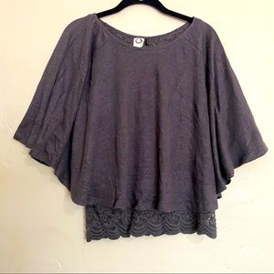 Anthro Akemi & Kin XS Gray Bat Wing Blouse